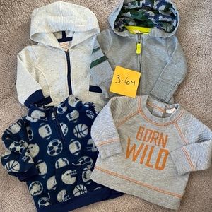 Carter’s & Cat & Jack Baby Hoodie and Sweater Lot